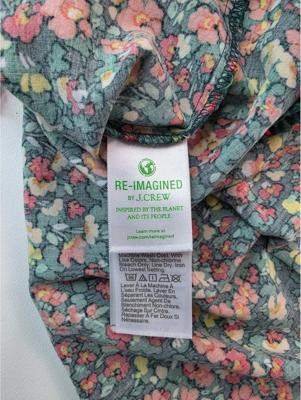 J Crew Floral Smockeed Ruffleneck Top Blouse Womens Size Medium M